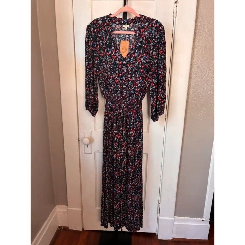 Mason & Belle Navy Floral Maxi Dress L